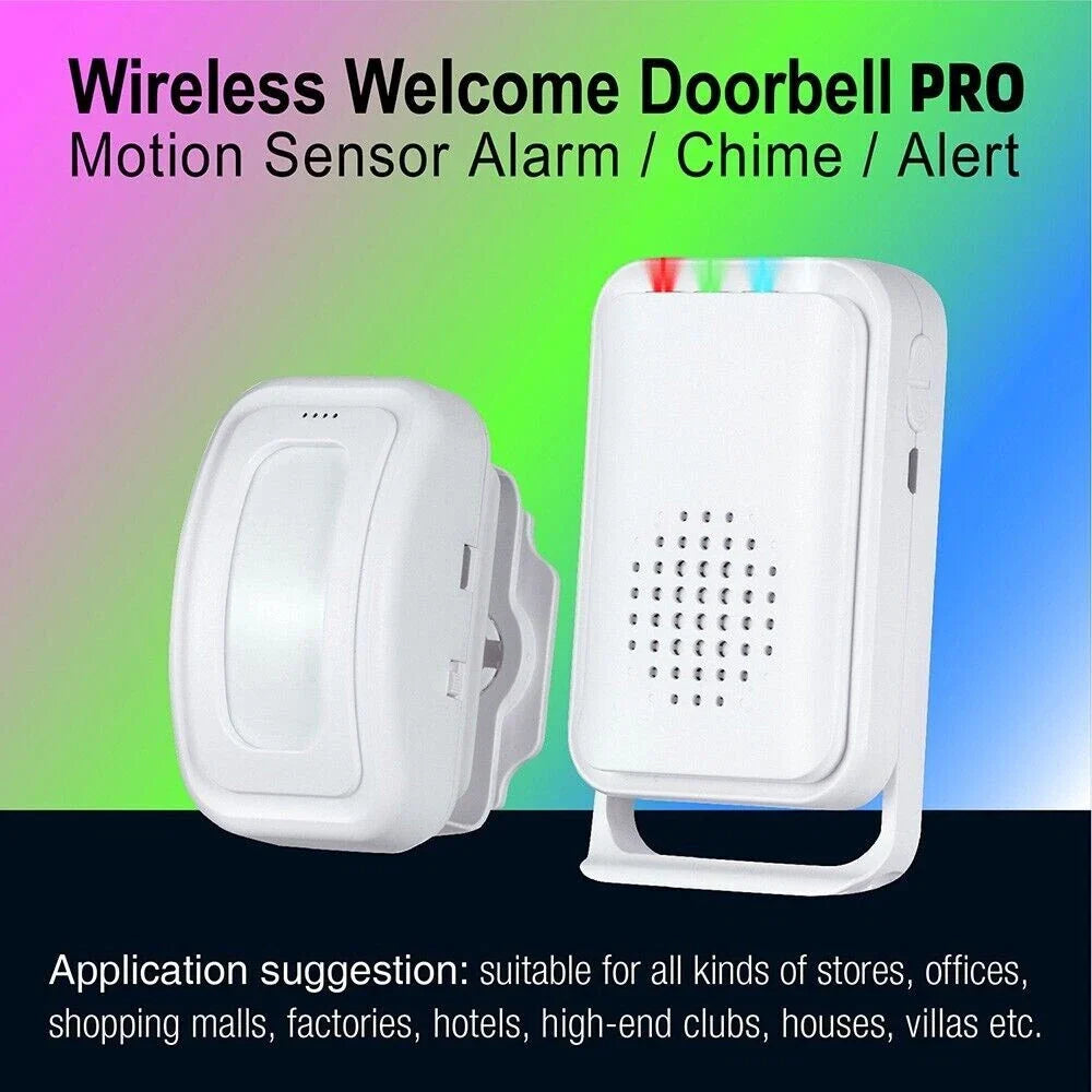 Wireless PIR Motion Sensor Alarm Chime for Shop Entry