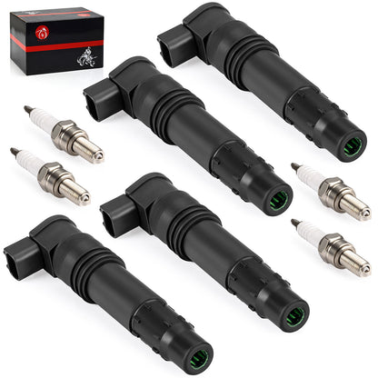 Set of 4 Ignition Coils & Iridium Spark Plugs for Suzuki GSX-R600 (2006–2020)