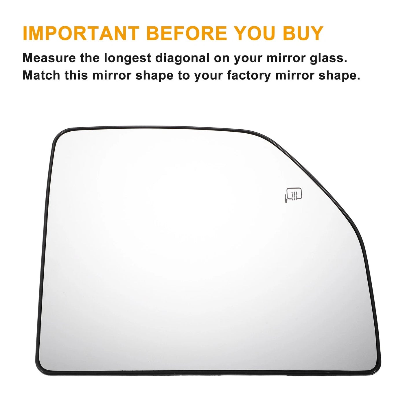 Right Side Heated White Mirror Glass for Ford F150 F250 F350 F450 (2004–2023)