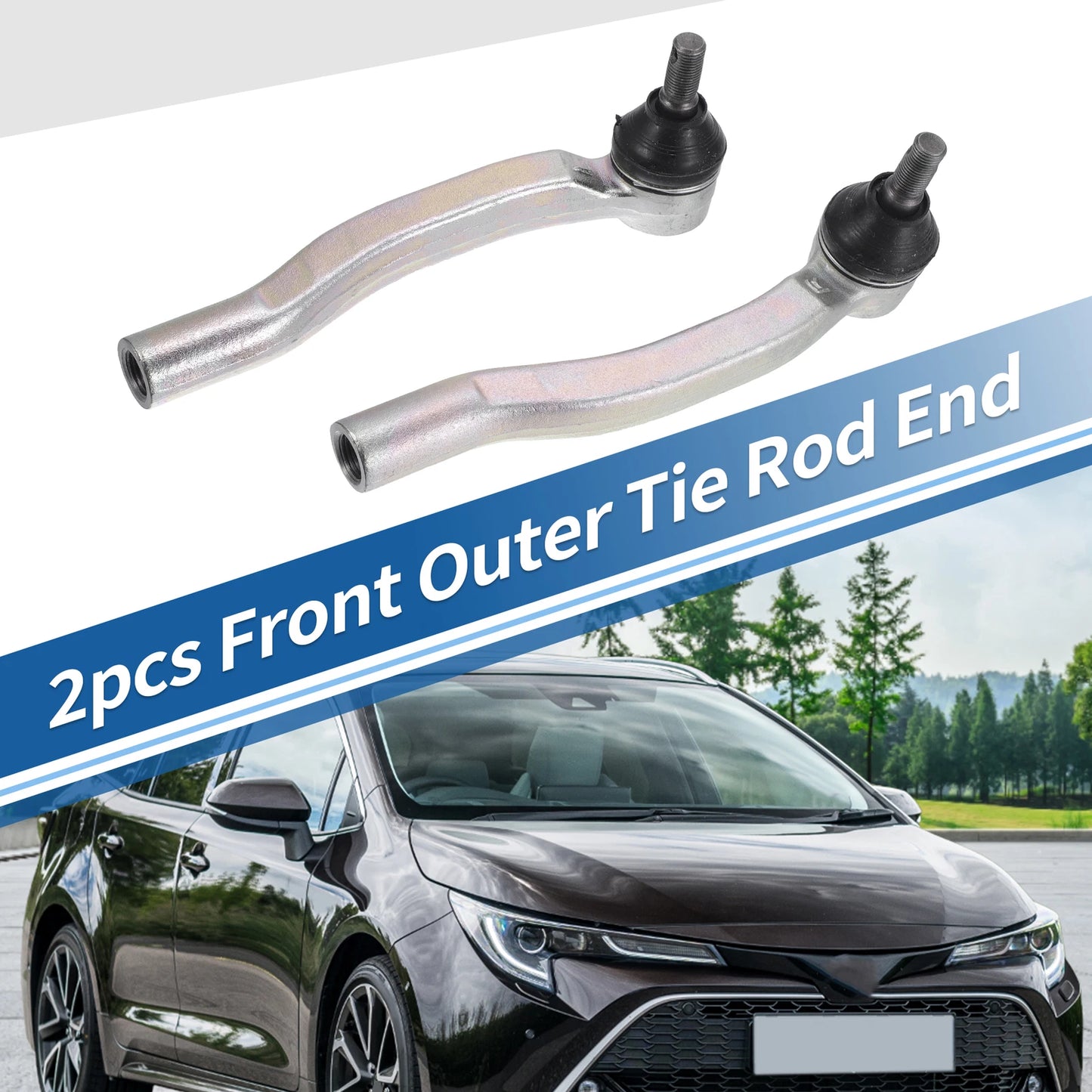 2X Front Outer Tie Rod End Links for Toyota Sienna (2003–2010) No. ES80627