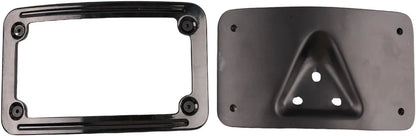 Black Curved Laydown License Plate Mount Bracket for Harley