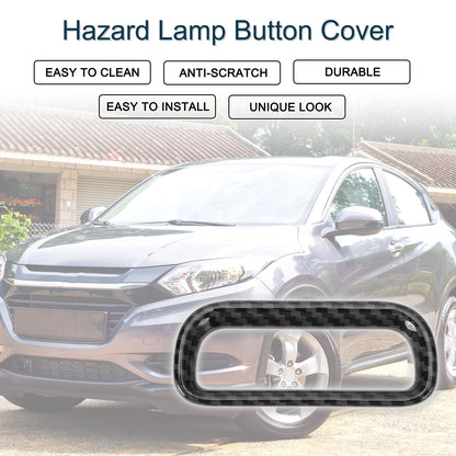 Warning Lamp Button Cover for Honda Vezel RV3/RV4/RV5/RV6 (1Pc, Carbon Fiber Black)