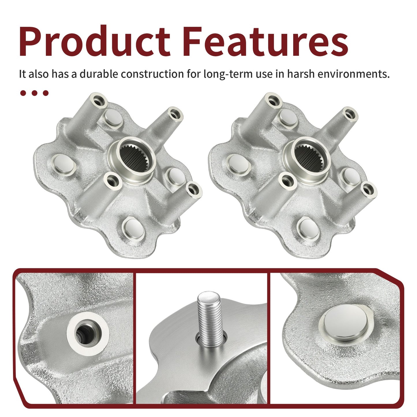 2X Front Wheel Hub for Yamaha Wolverine YFM350/YFM450FX (2006–2010)