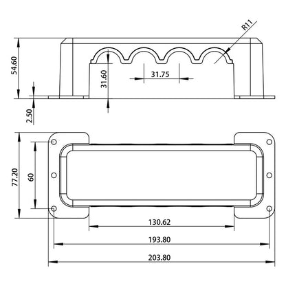 600A 4x10mm Bus Bar Electric Terminal Board for Marine RV