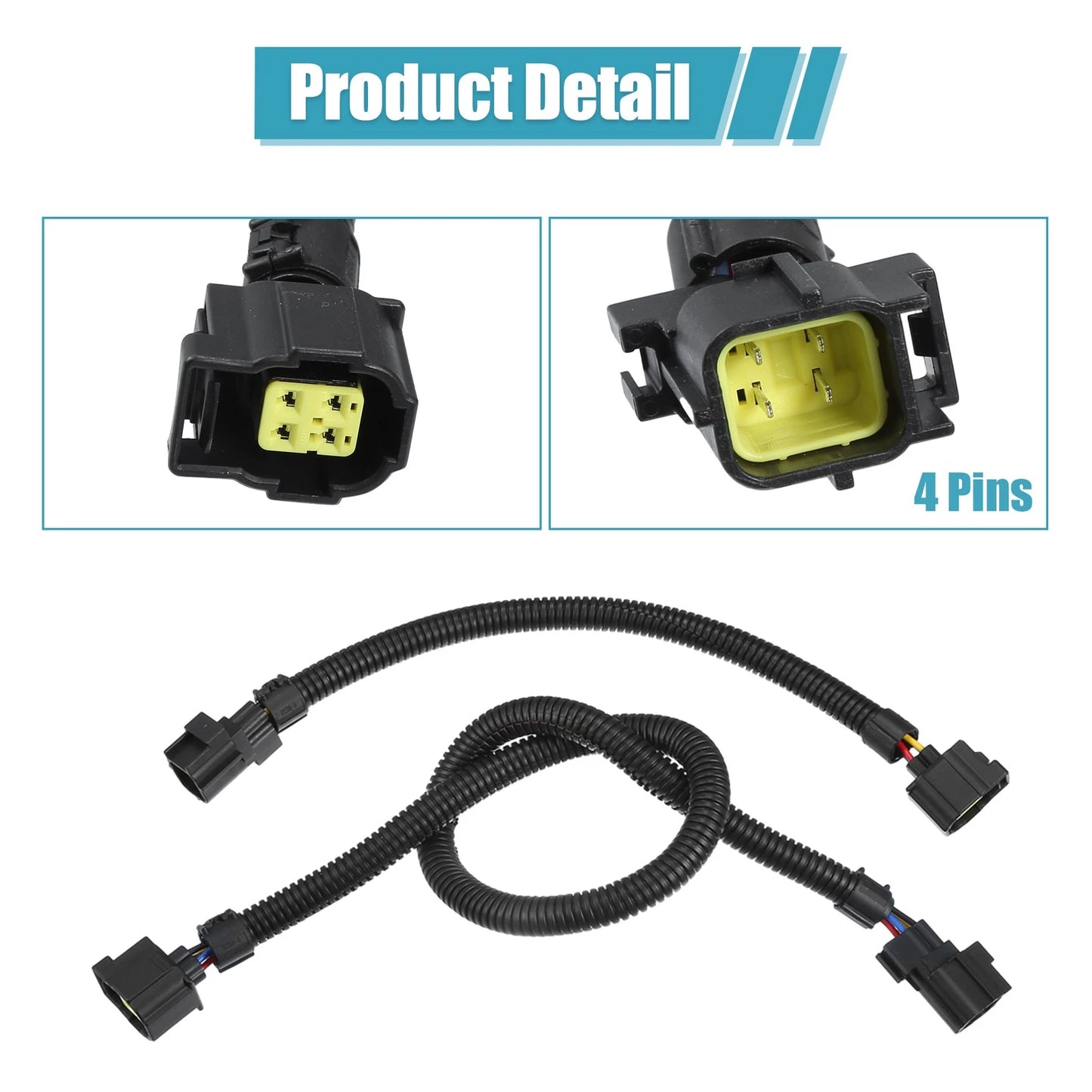 2Pcs 12" + 2Pcs 24" Oxygen Sensor Extension Harness for Jeep Wrangler (2001–2019)