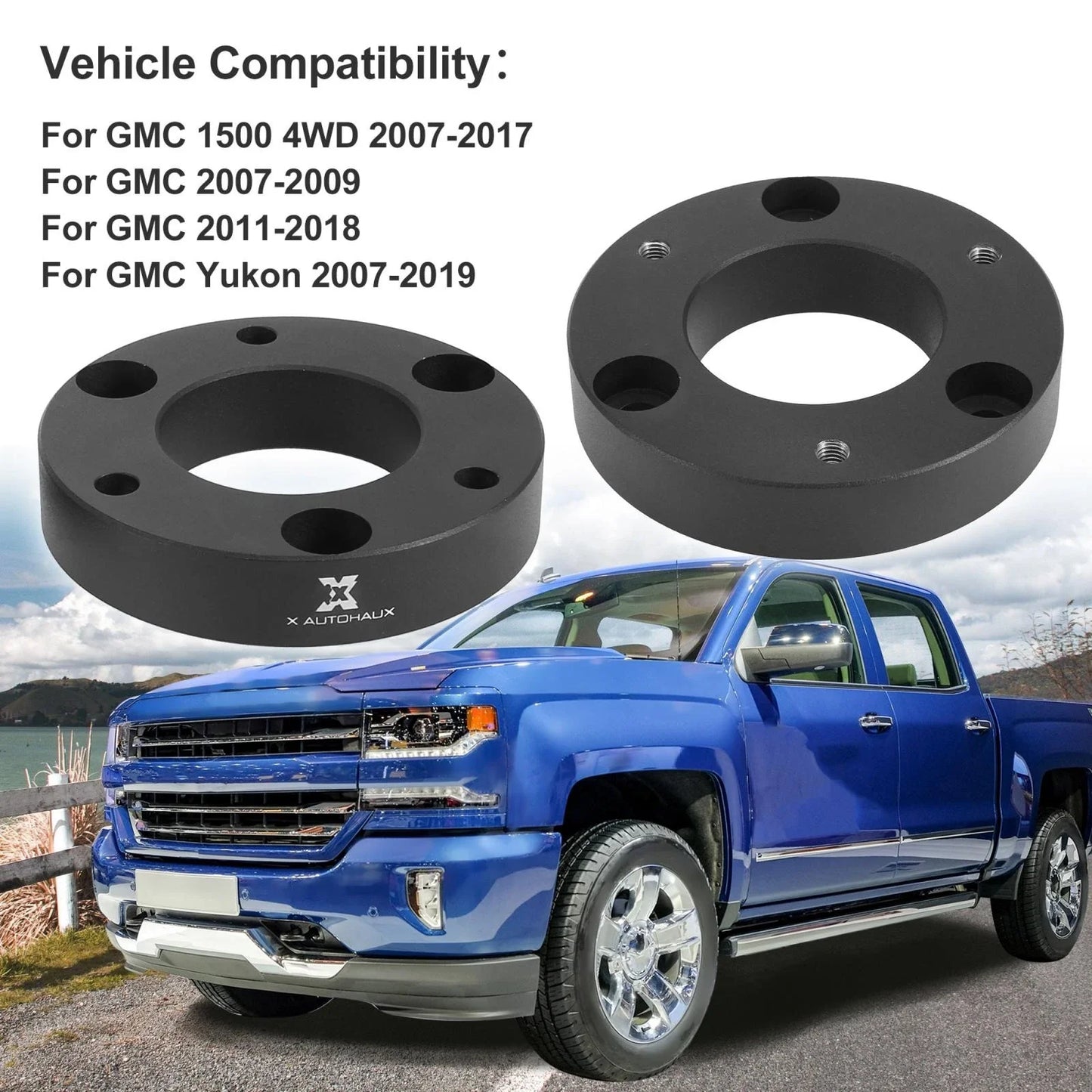 2 x 2 Inch Front Leveling Lift Spacers Kit for GMC Silverado 1500 (2007-2019)