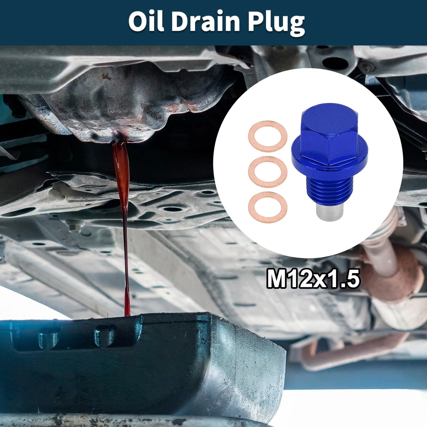 Oil Drain Plug   M12*1.5, Thread Repair, Blue