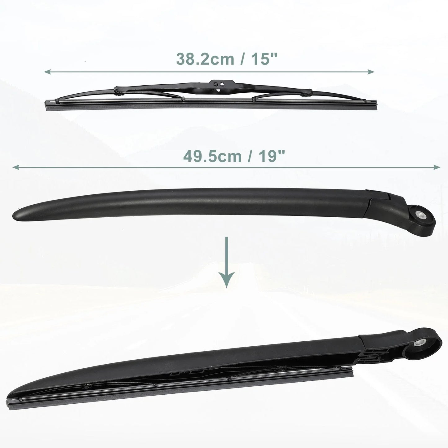 Rear Wiper Blade Arm Set for Porsche Cayenne S Pre-GTS (2002-2010)