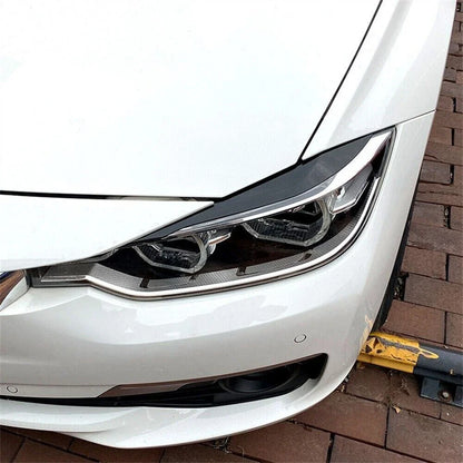 Pair Headlight Cover Black Eyebrow for F30 Saloon (2012–2018)