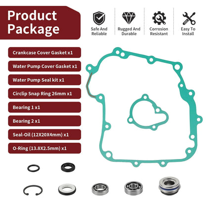 Water Pump Gasket Bearing Seal Kit for Kawasaki Brute Force 300 (2012–2024)