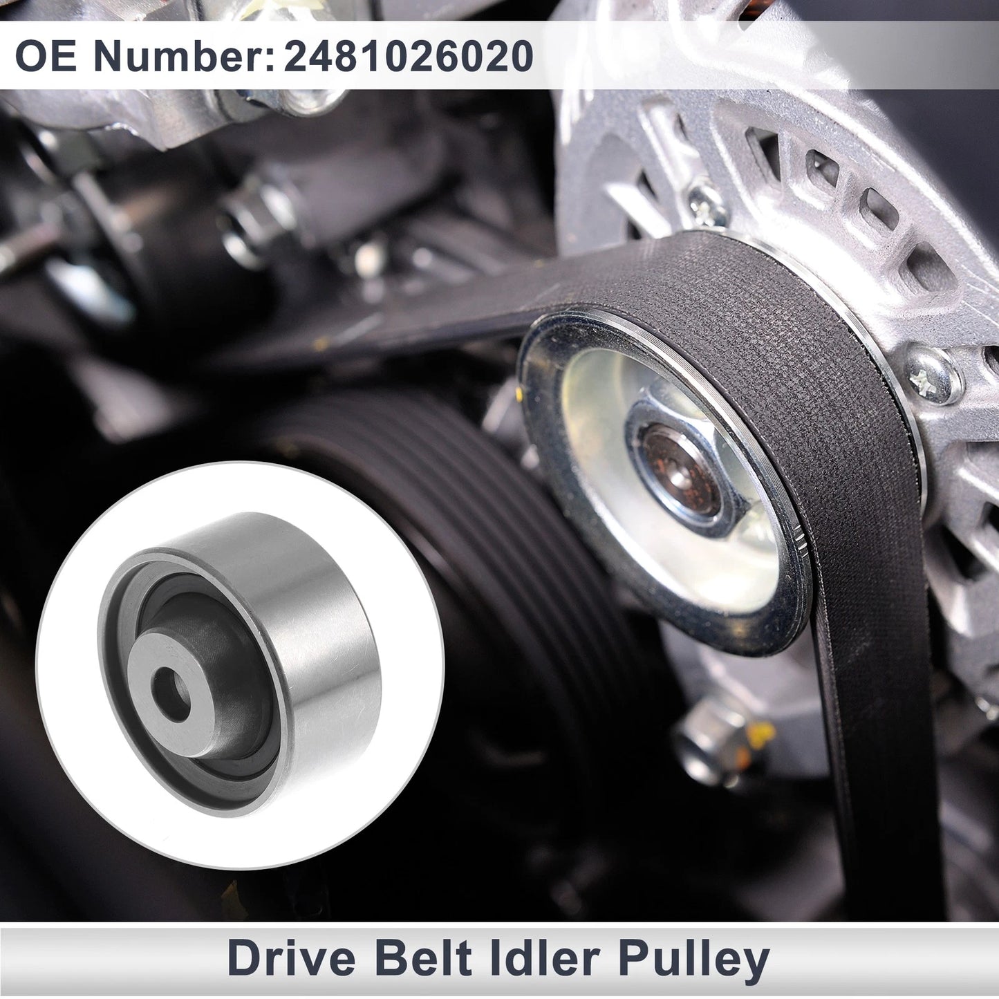 Drive Belt Idler Pulley for Kia Rio Hyundai (2006–2011) No. 2481026020