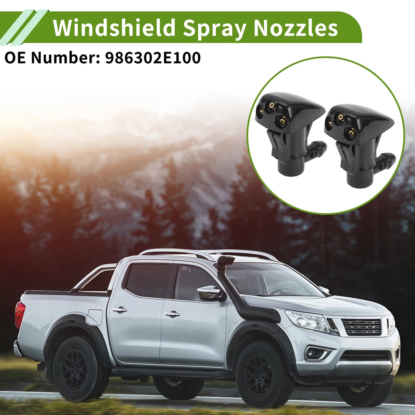 Set of 1 Windshield Washer Nozzle with Hose Connector for Hyundai  No. 986302E100