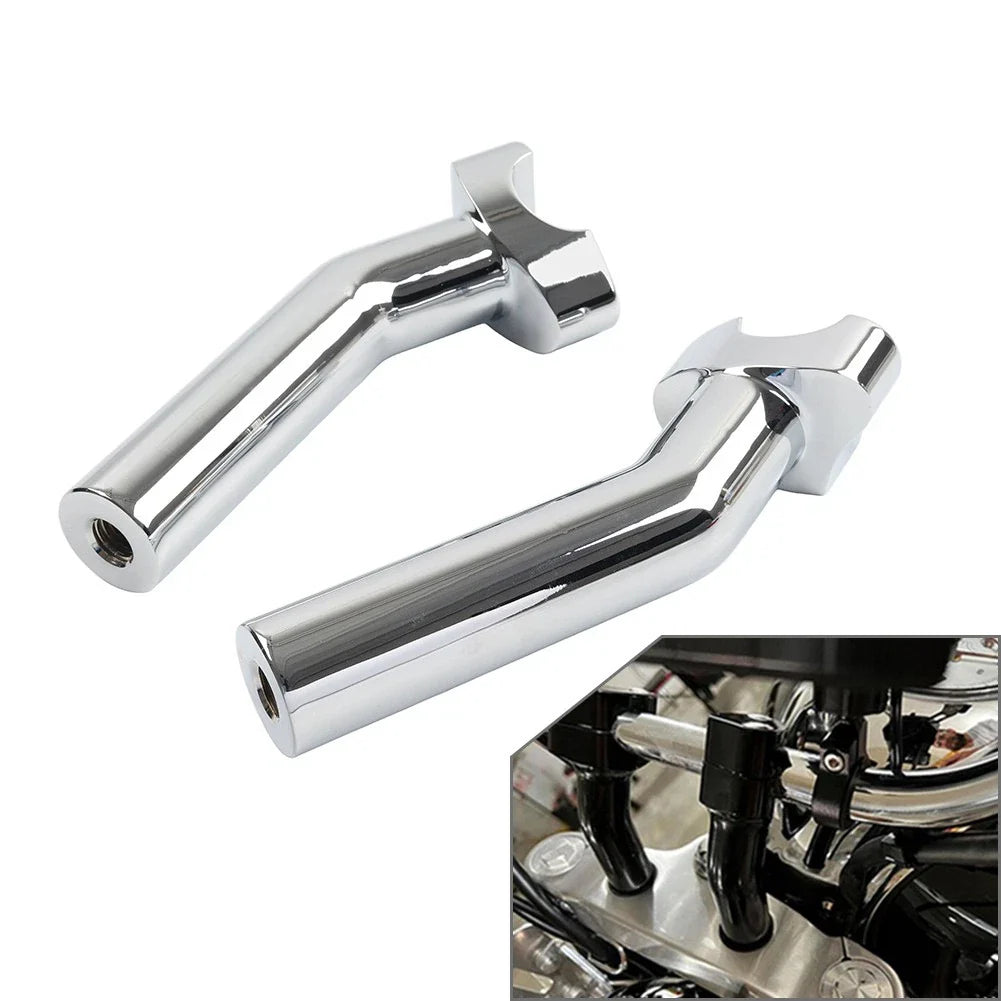 6" CNC Pullback Handlebar Risers Chrome for Harley Dyna Softail Sportster