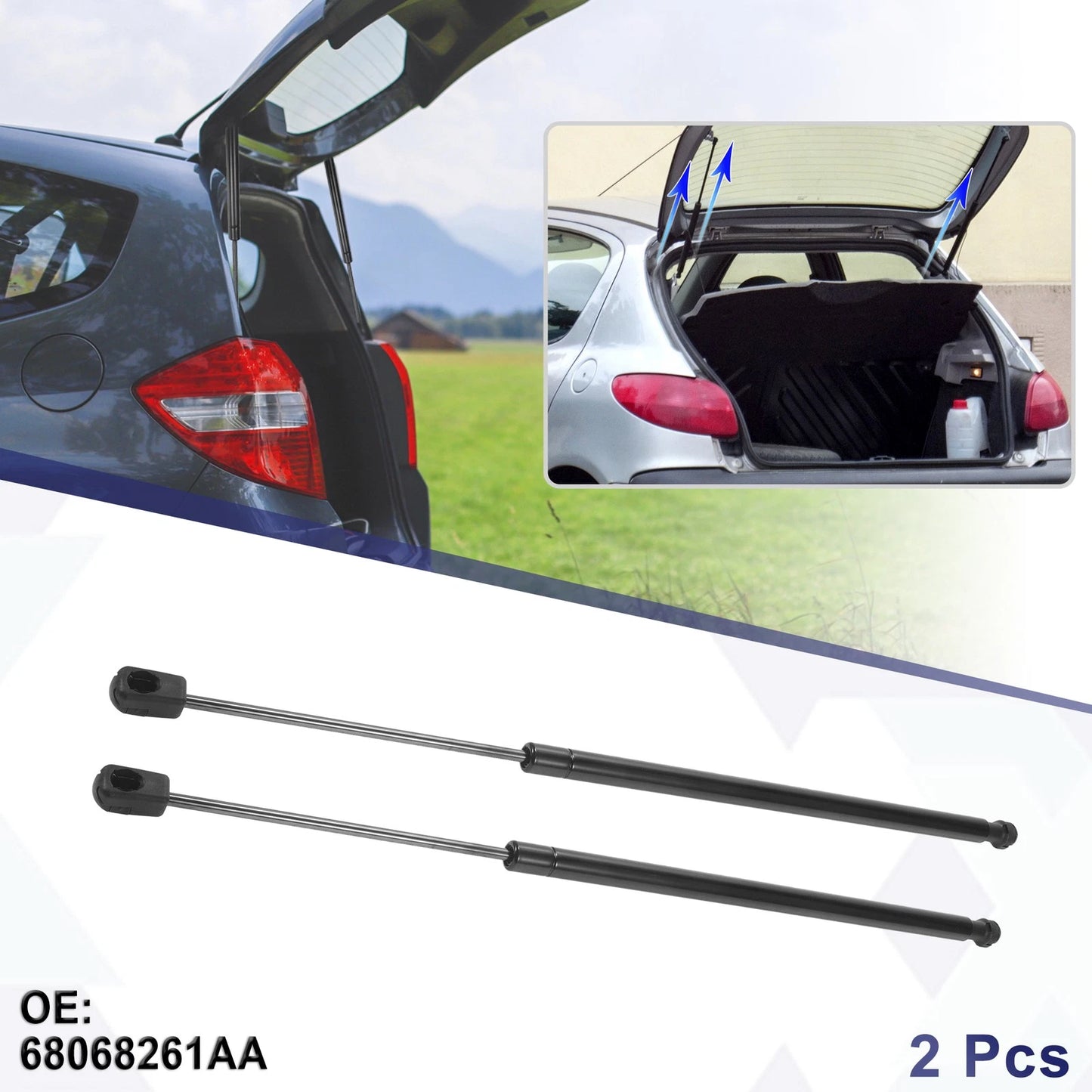 2X Rear Hatch Lift Support Gas Struts No.68068261AA for Jeep Wrangler JK (2011–2015)