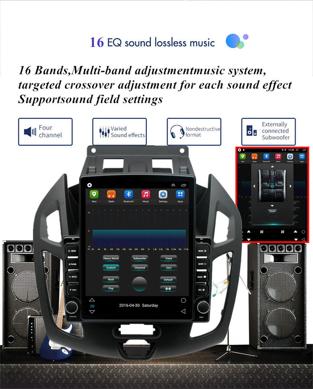 9.7" Vertical Car Stereo Radio GPS for Ford Transit/Tourneo Connect (2014-2018)