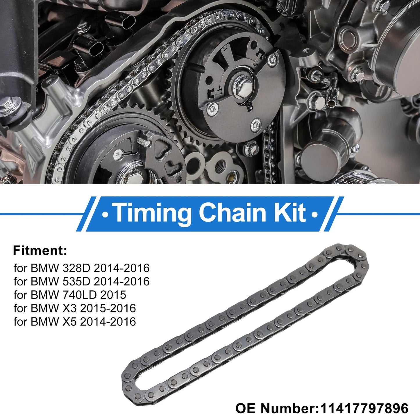 Timing Chain Kit for BMW 328D, 535D (2014–2016) No. 11417797896