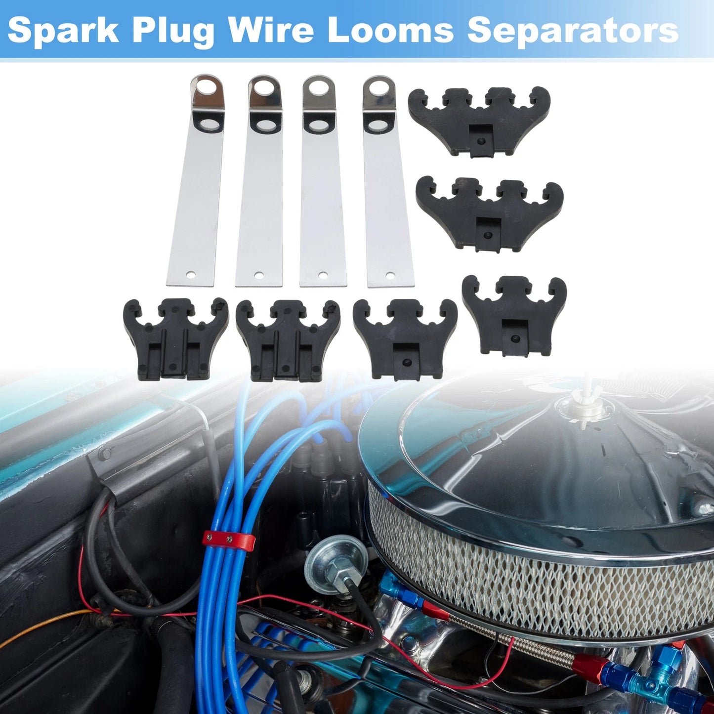 Spark Plug Separators Looms for Chevy Ford 7/8/9mm (Fits Various Models)