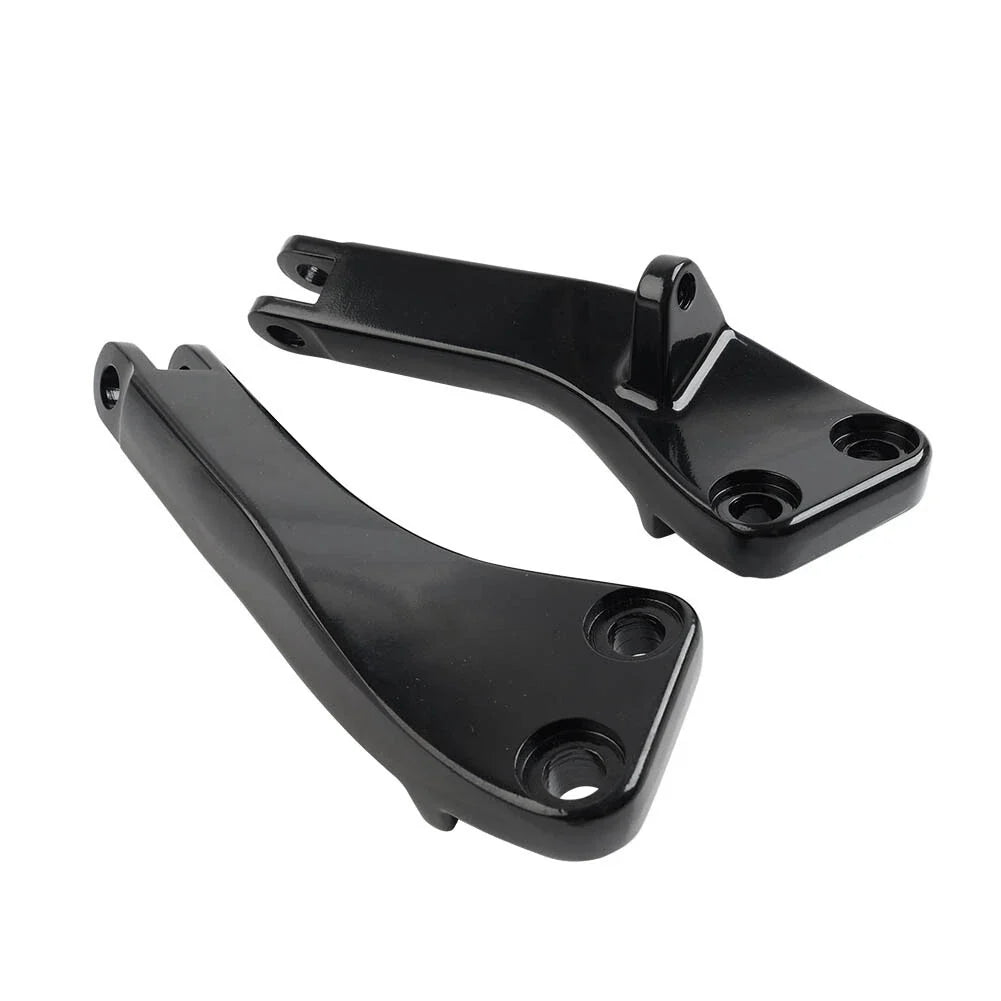 Black Passenger Foot Peg Mount Brackets for Harley Dyna FXDF FXDL FXDC FXDWG