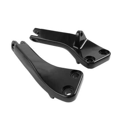 Black Passenger Foot Peg Mount Brackets for Harley Dyna FXDF FXDL FXDC FXDWG