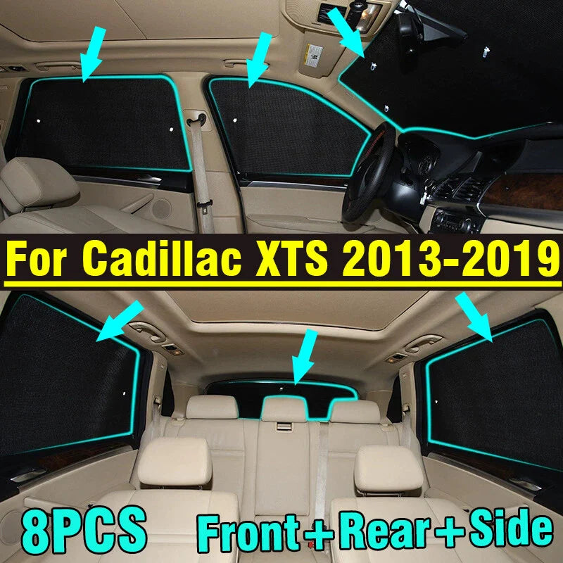 8x Front Side Rear Window Privacy Sunshade for Cadillac XTS (2013–2019)