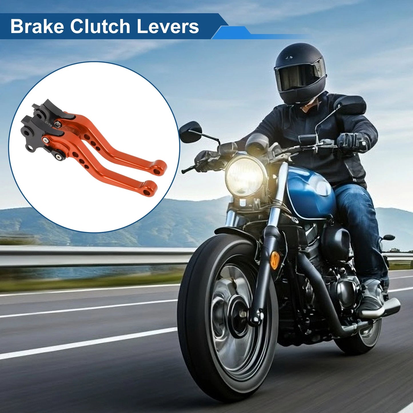 Adjustable Short Brake Clutch Levers for BMW R Nine T (2014–2016) - Orange