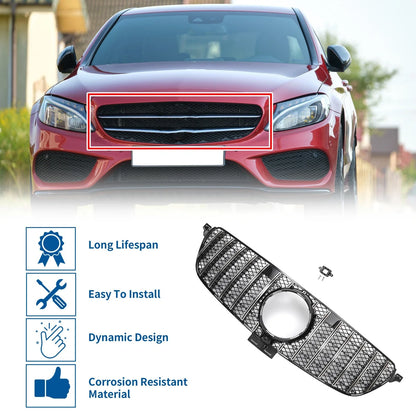 Front Upper Bumper Grille for Mercedes-Benz GLE450 2019 Chrome Silver