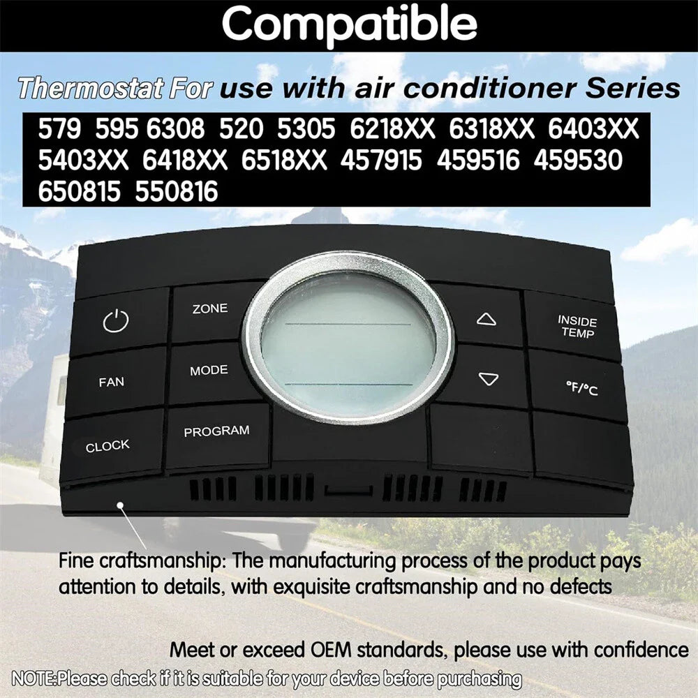 Multi-Zone RV Thermostat Control Center  10-Button 12V