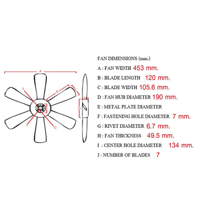 Engine Cooling Fan Blade for Toyota LiteAce TownAce SR40 (1996–2001)
