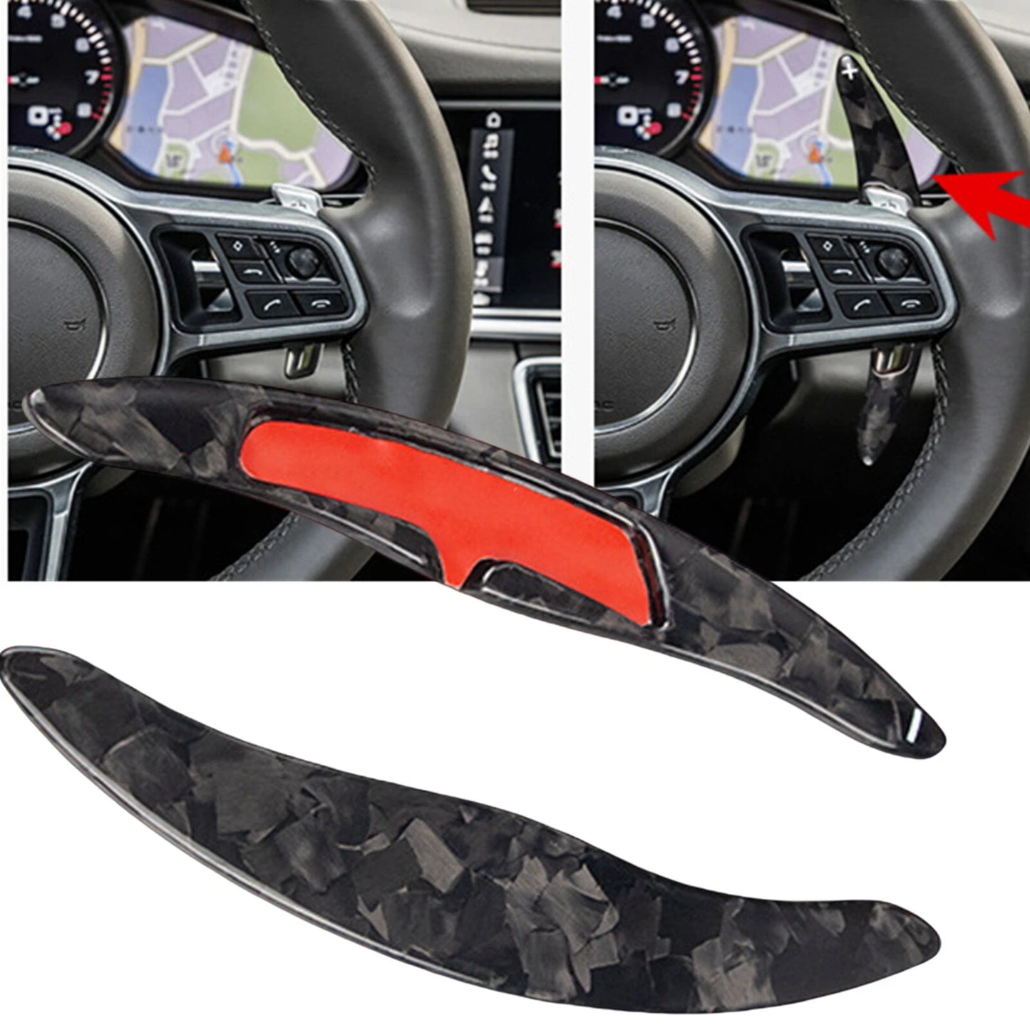 1 Pair Steering Wheel Shift Paddle Extensions for Porsche Cayenne (2011-2018)