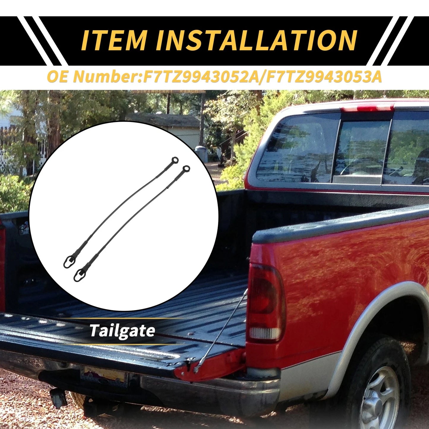 1 Pair Tailgate Cables for Ford F-150 F-250 F-350 (1997–2023)
