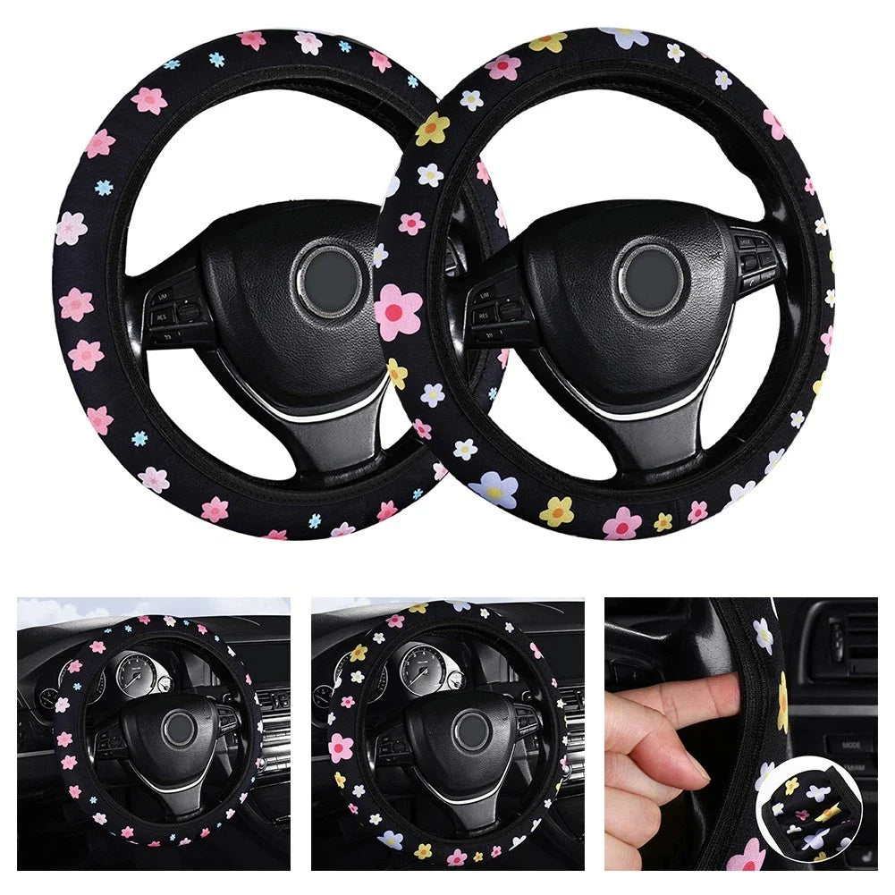 15 Inch Floral Steering Wheel Cover