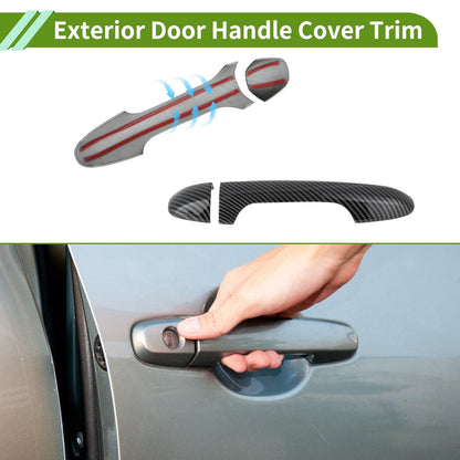 Exterior Door Handle Cover Trim for Toyota Highlander (2015–2019) Carbon Fiber Black