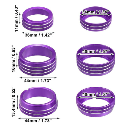 AC Switch Knob Cover Ring Trim for Dodge Ram 1500 (2019-2023) - 4 x Purple