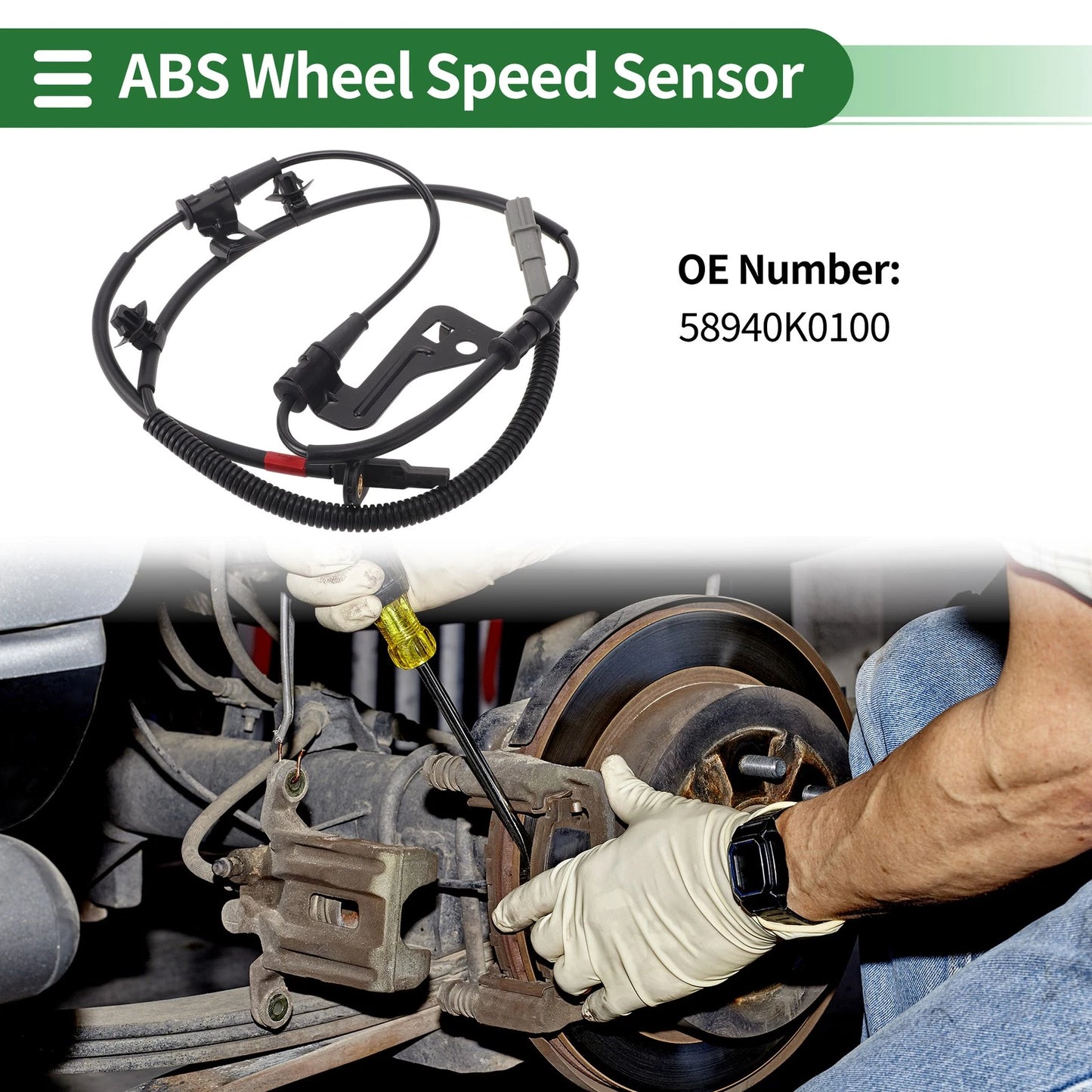 ABS Wheel Speed Sensor No. 58940K0100 for Kia Soul (2020–2022) Front Right