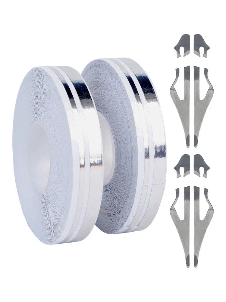 Stripe Stickers Silver Streamline Double Line Tape Decal Vinyl for Car