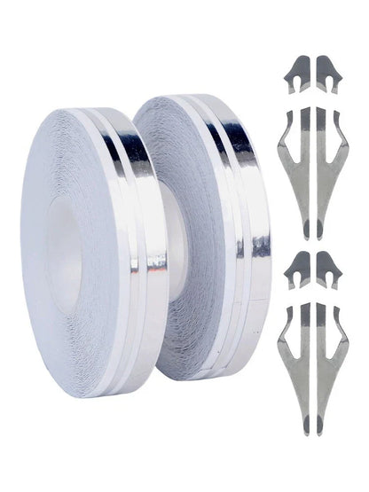 Stripe Stickers Silver Streamline Double Line Tape Decal Vinyl for Car