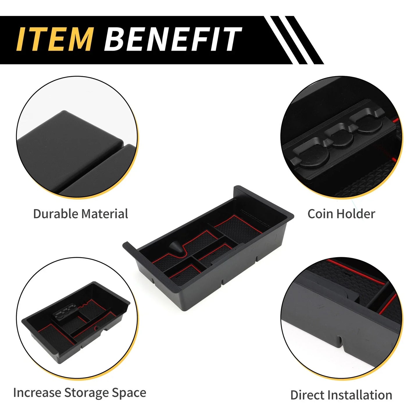 Center Console Organizer Insert Tray for Chevy Silverado 1500 & GMC (2019-2023)