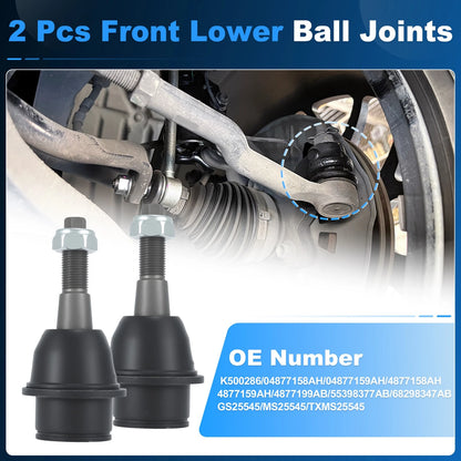 2X Front Lower Ball Joints for Dodge Ram 1500 (2011–2018)