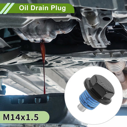 Set of 2 M14x1.5 Copper Oil Drain Plug with Gasket for Car Motorcycle