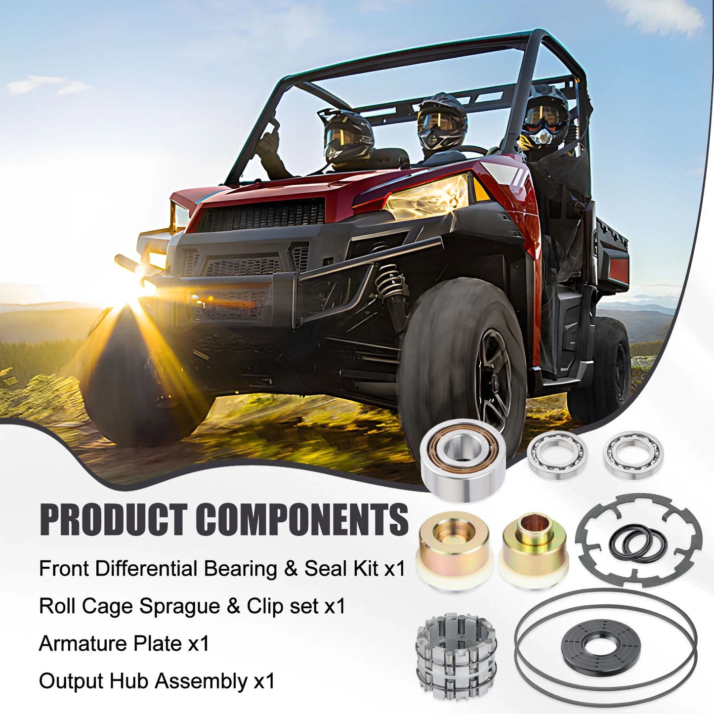 Front Diff Rebuild Output Hub for Polaris RZR 570/800/900 (2008–2014)
