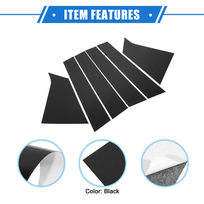 Set of 6 Pillar Posts Door Window Trim Cover for Chevrolet Malibu (2016–2021) Black
