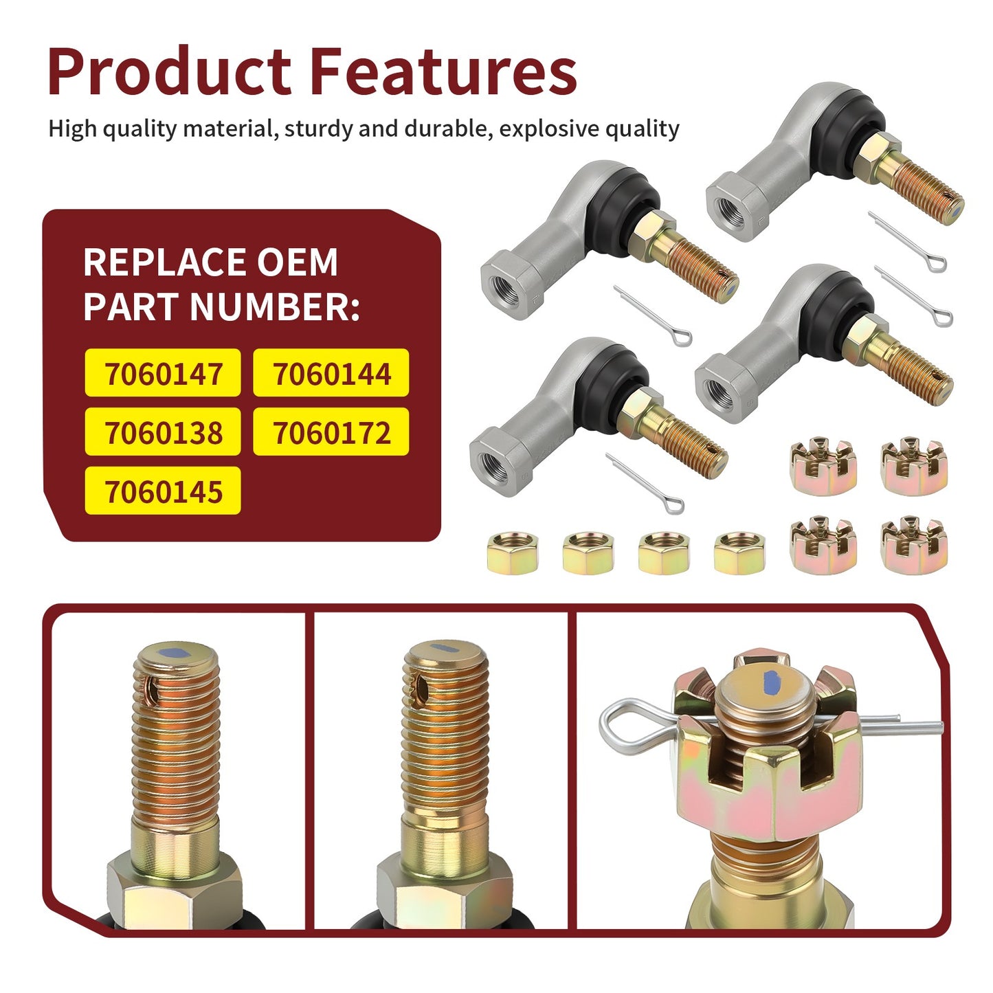 Set of 2 Tie Rod End Kit for Polaris Trail Boss 250 (1995–2006)