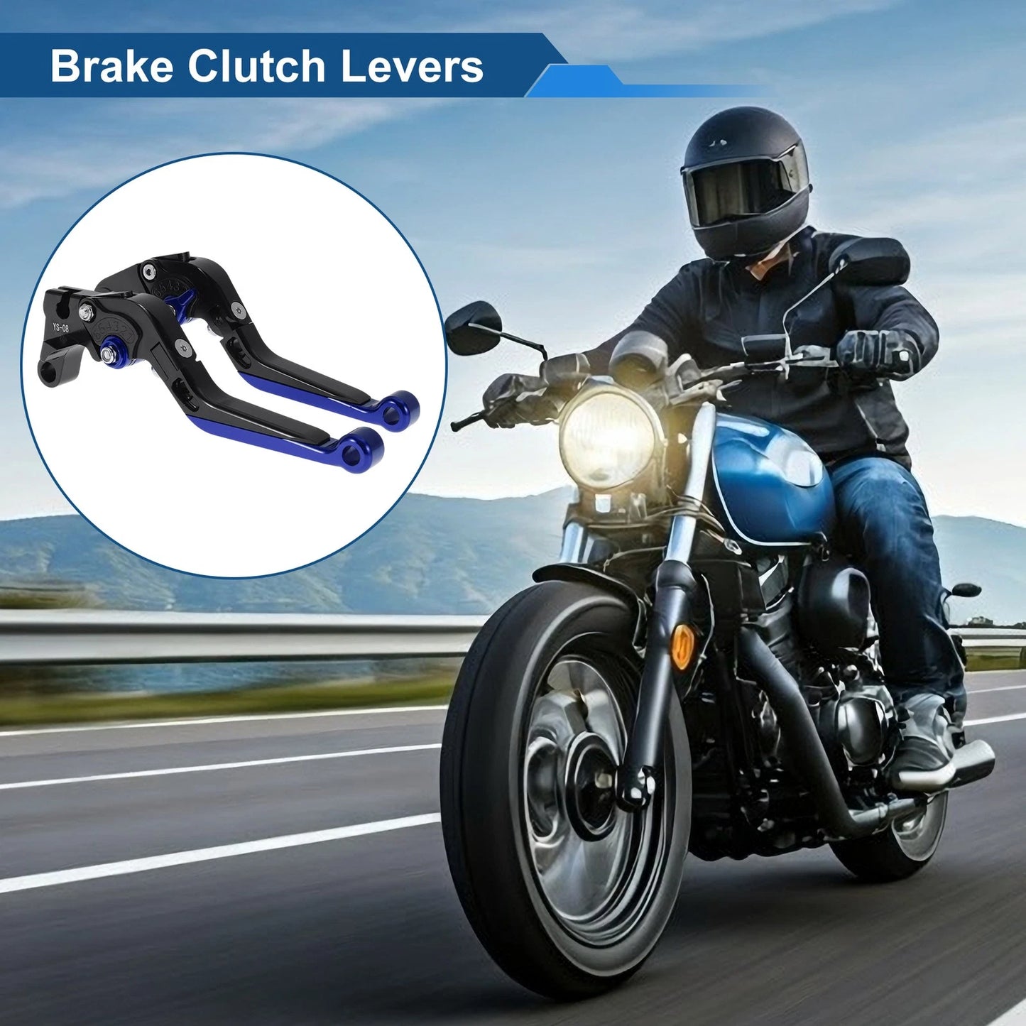 Adjustable Brake Clutch Lever for Honda CBR600RR (2003–2016) Black Blue