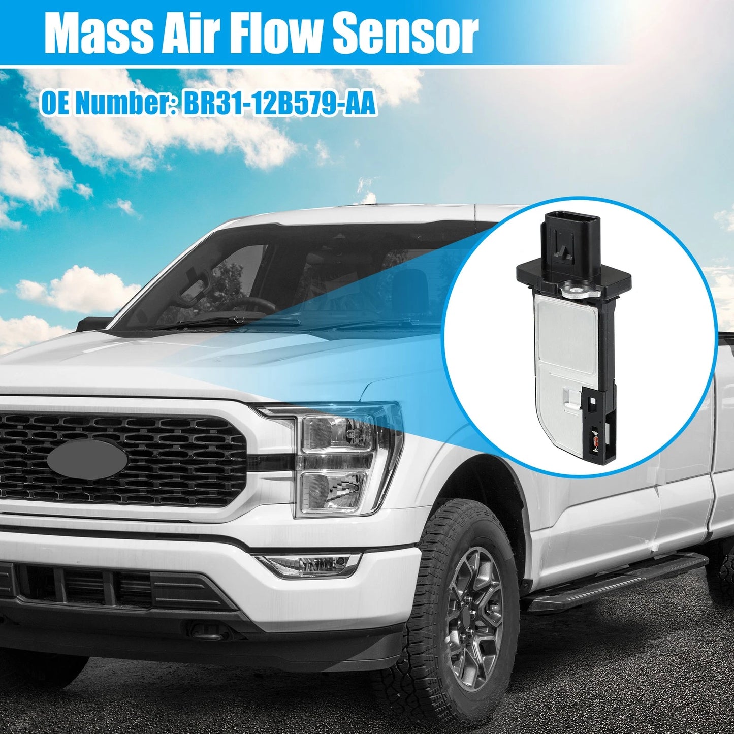Mass Air Flow Sensor for Ford Expedition, F-150 (BR31-12B579-AA)