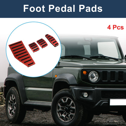 Set of 4 Manual Foot Accelerator Pedal Covers for Suzuki Jimny JB70W (2018–2022) Red