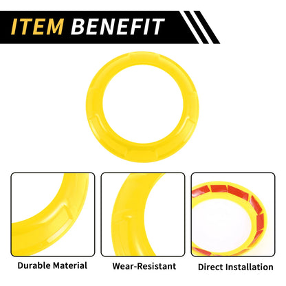 Set of 4 AC Vent Dashboard Decoration Rings for Jeep Wrangler JK JKU (2011–2017) Yellow