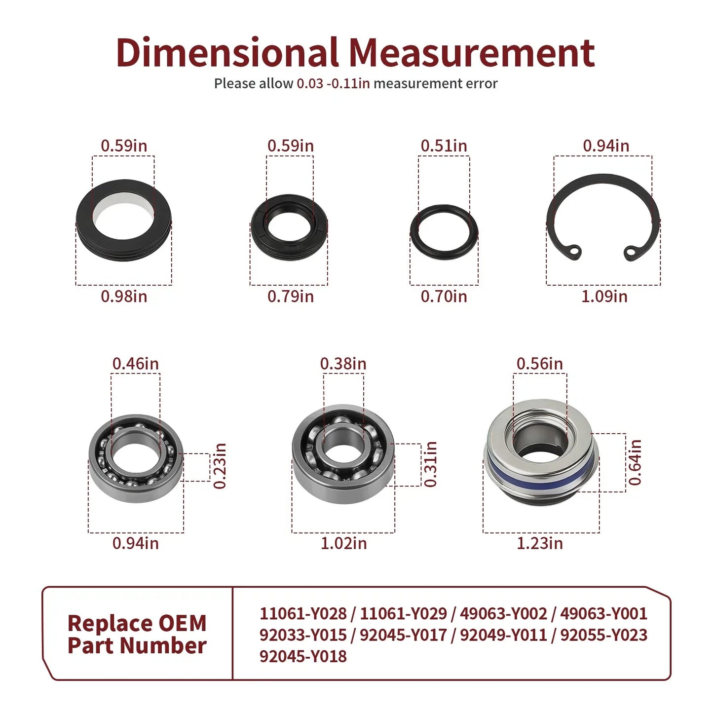 Water Pump Gasket Bearing Seal Kit for Kawasaki Brute Force 300 (2012–2024)