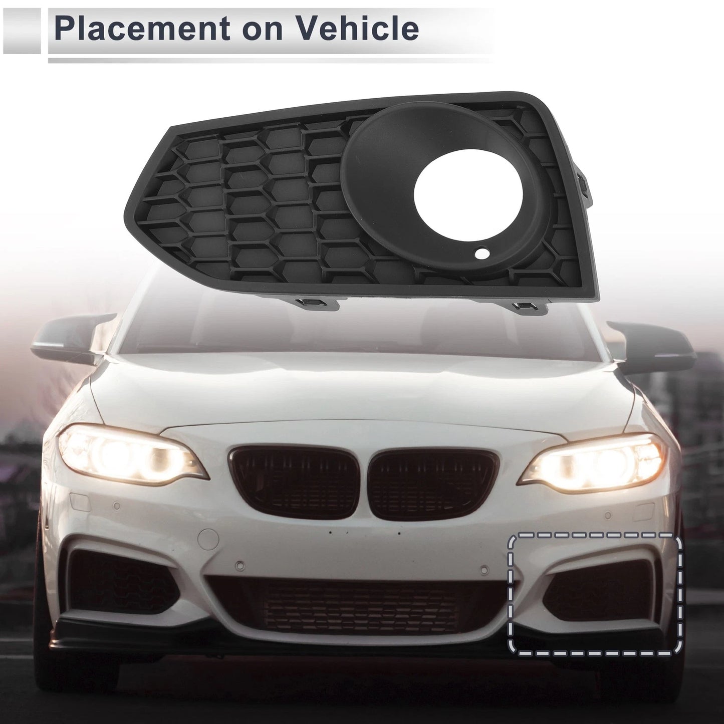 1pc Left Front Fog Light Grill for BMW 2 Series F22 (2012–2017) No. 51118055319