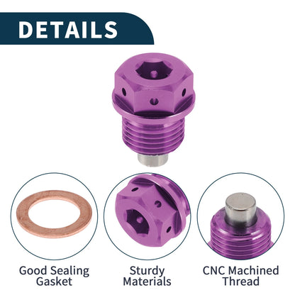 M16x1.5 Magnetic Oil Drain Plug Titanium Alloy for Universal Applications