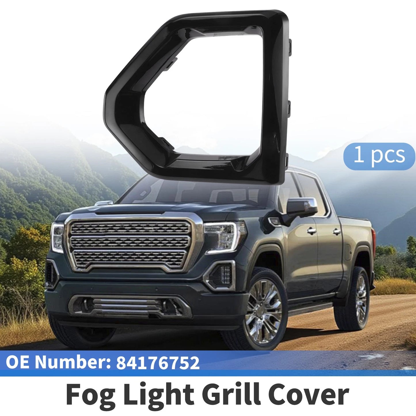 Front Left Fog Light Grille 84176752 for GMC Sierra 1500 (2019–2023)